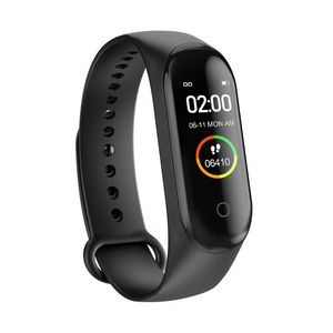 Écran couleur de 0,96 pouces M4 Bracelets intelligents Surveillance de la fréquence cardiaque Podomètre Bracelets intelligents portables Sports Fitness Watch Tracker Quotidien Étanche