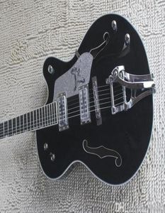 014 Nouveau style coréen Falcon Semi Hollow Tremolo Black Electric Guitar 8231906