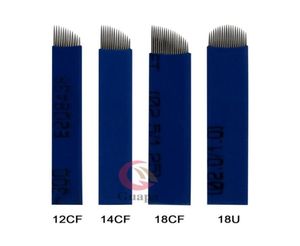 018mm Blue Flex Microblading Everges aiguilles manuelle tatouage Blade d'aiguilles à stylo avec 12 14 18 18u épingles pour la broderie de sourcils 3D6088865