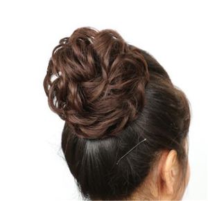 057 nouveau chignon chouchou en désordre chignon droit bande élastique chignon postiche synthétique chignon extension de cheveux pour les femmes