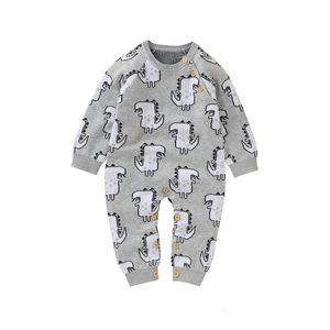 06 28 Lioraitiin 0 24M enfant en bas âge bébé garçon fille hiver barboteuse à manches longues tricot dinosaure imprimé combinaison vêtements 231227