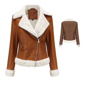 Manteaux en Faux cuir pour femmes, vêtements d'extérieur, patine, détresse, taille haute, miroir, qualité personnalisée, 0C43M644/467M84