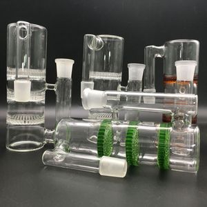 Hoodahs 0il Rig Ash Catch Catcher Percolator Inline Catchers 14mm 18.8mm blanco verde marrón 3 capas filtros de vidrio Ashcatcher Fit Bongs