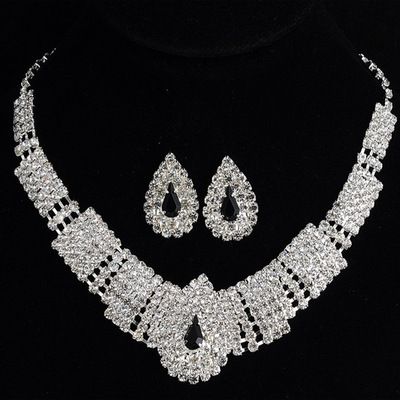 europe and the united states exaggerated full dia mo nd bridal set necklace + earrings wedding jewelry44, Silver
europe and the united states exaggerated full dia mo nd bridal set necklace + earrings wedding jewelry44, Silver