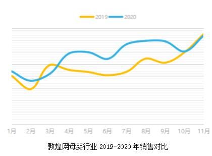 敦煌网母婴行业2019-2020年销售对比