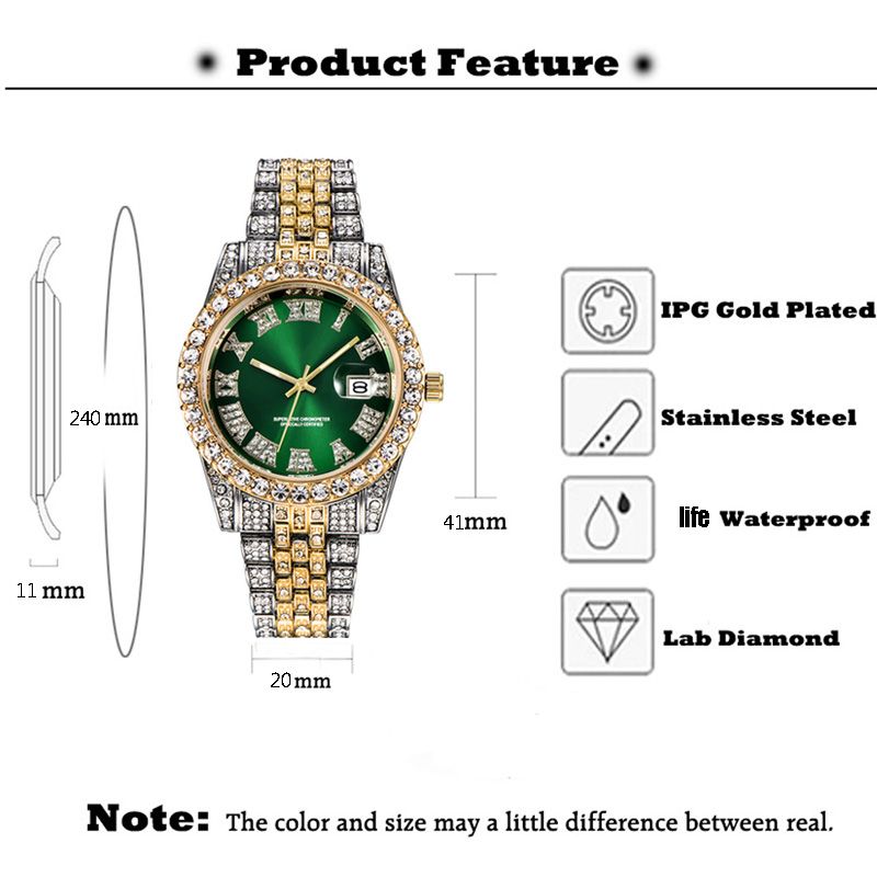 Koop Volledig Bling AAA Diamond Horloge Mannen Luxe Mode Quartz Mens  Horloges Goud Zilver Mannelijke Klok Dropshipping Rol Relogio Masculinog  Goedkoop | Snelle Levering En Kwaliteit | Nl.Dhgate
