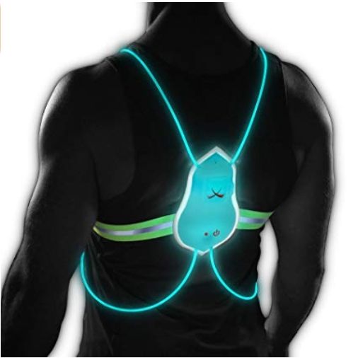 Tracer360 – Revolutionary Illuminated & Reflective Vest for Running or Cycling with Multicolored LED Fiber Optics