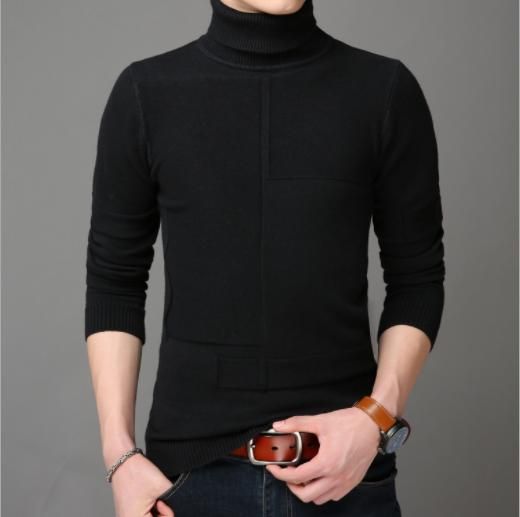 new autumn winter men sweater men 's turtleneck solid color casual sweater 's slim fit brand knitted pullover, White;black
new autumn winter men sweater men 's turtleneck solid color casual sweater 's slim fit brand knitted pullover, White;black