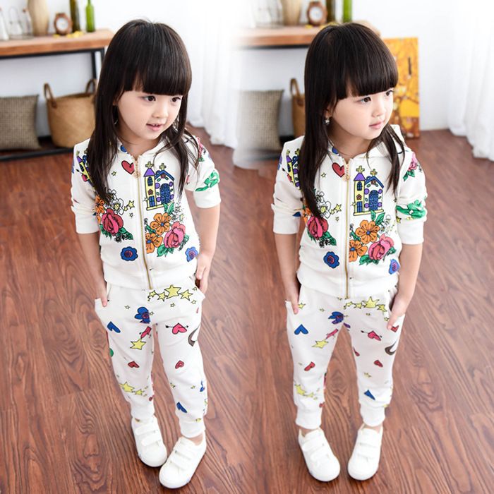 2017 Children Clothing Set Baby Girls Sportsuit Set Kids Suits Baby