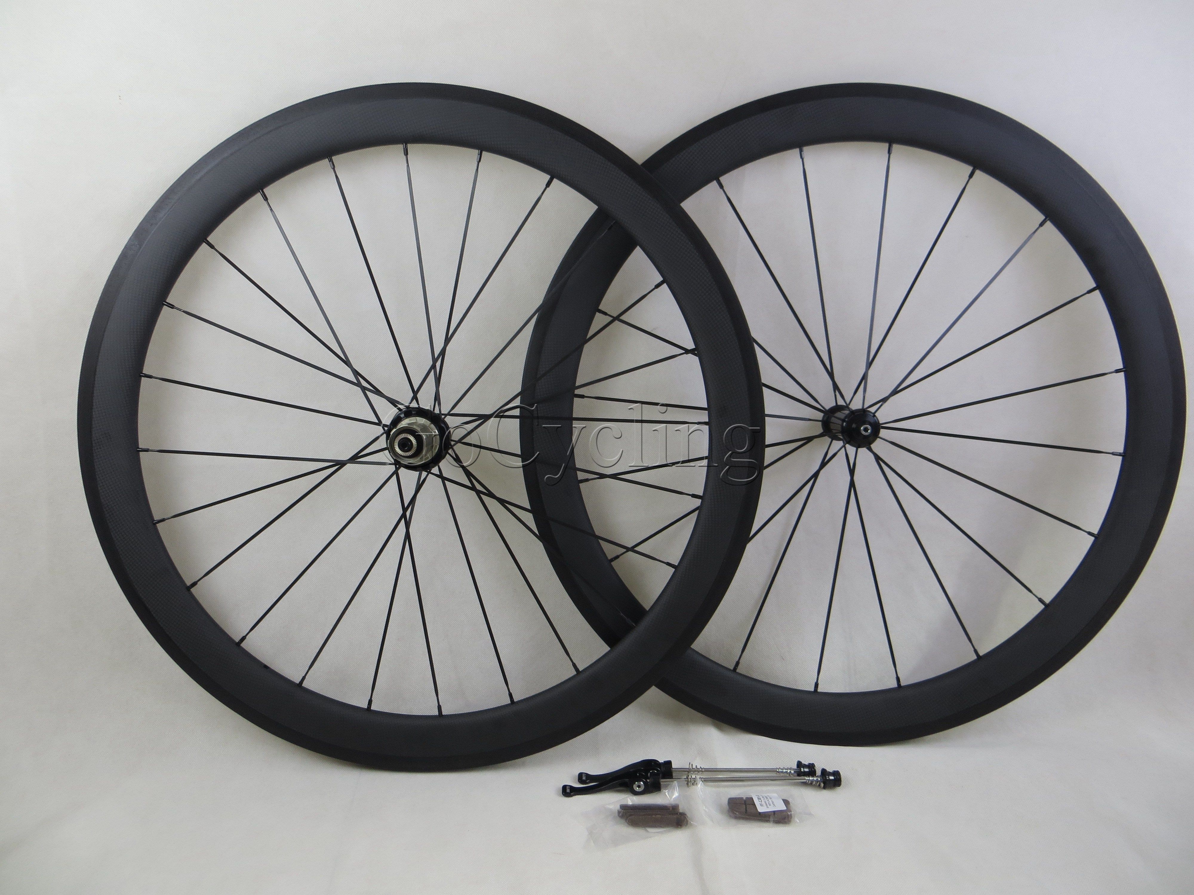 Carbon Road Bike Racing Wheels Clear Coat Rim 3k Depth 50mm Clincher