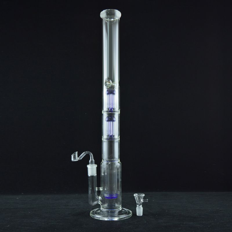 2017 5mm Beaker 24 Inch Water Glass Bongs Double 6 Arm Tree Percolator