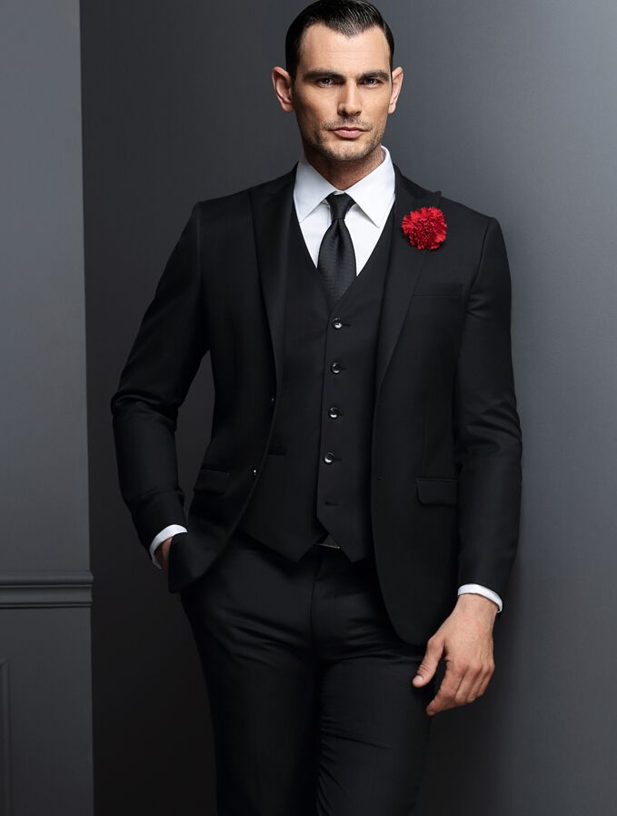 Online Cheap Black High End Men'S Business Dress Suit Tailored Men'S