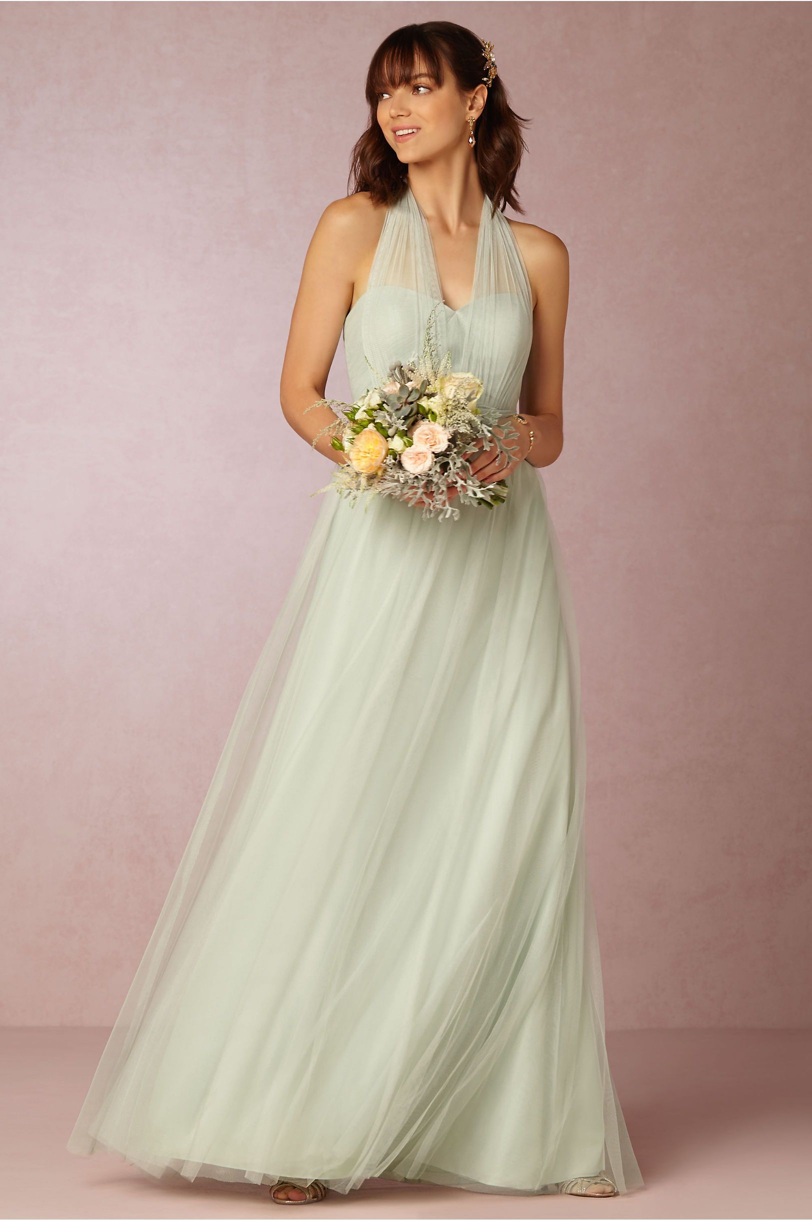 New Beautiful Bridesmaid Dresses With Halter Sweetheart Neckline