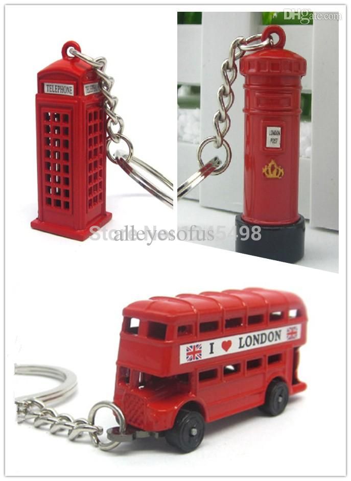 Wholesale Mixed Style London Souvenir Keychain Telephone Booth Keychain