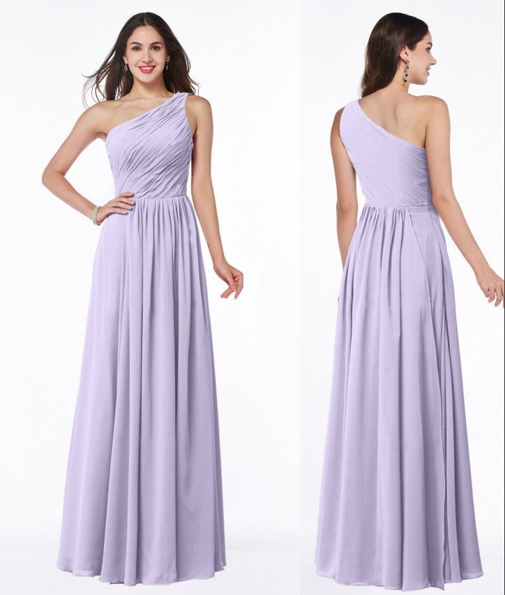Lilac Beach Bridesmaid Dresses Long One Shoulder Bridemaid Dress