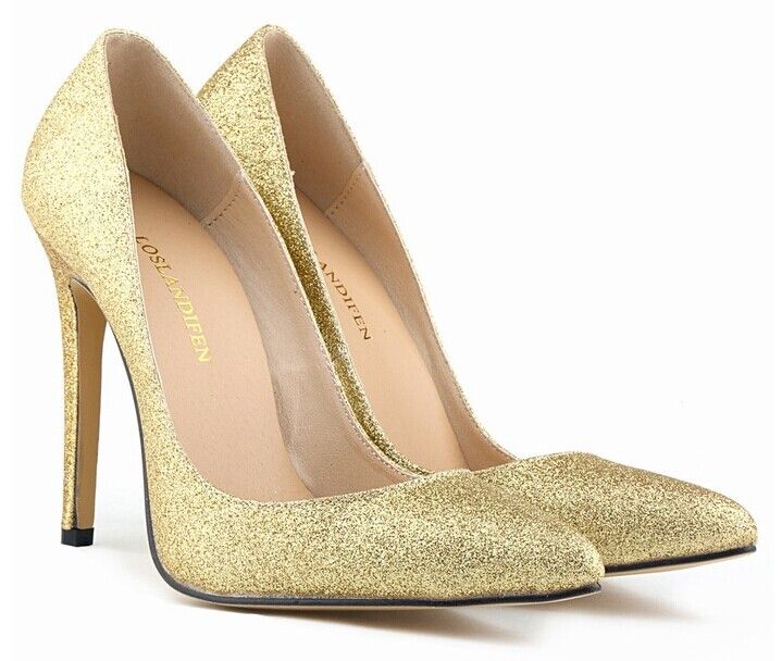 Gold Silver Red Bottom Shoes Women Pumps Party Shoes Brand Design ...