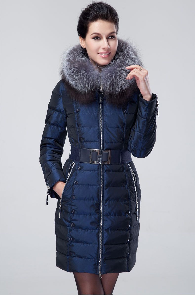 2017 Wholesale Women&#39;S Silver Fox Fur Coats Down Puffer Coat Parka Womens Winter Jacket Women ...
