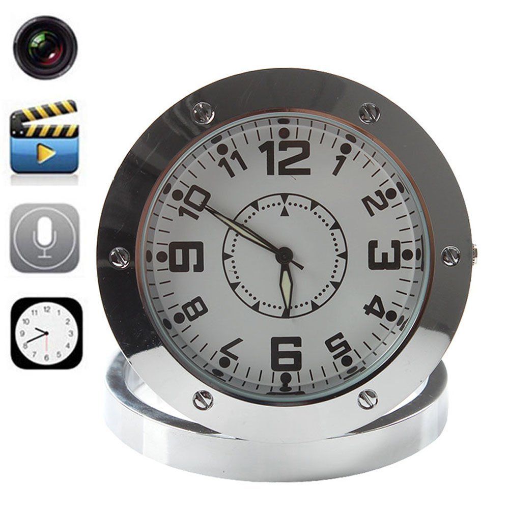 Home Security Alarm Clock Camera Round Wall Clock Hidden Pinhole Camera