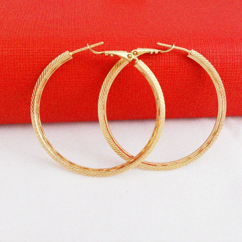 Hoop Earrings Real 24K Gold Plated Women Water Resistant Beautiful Earrings Earring