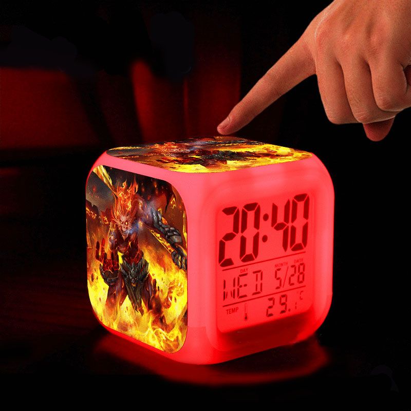 League of Legends Digital Clock Change Music Alarm Clock Cartoon Action