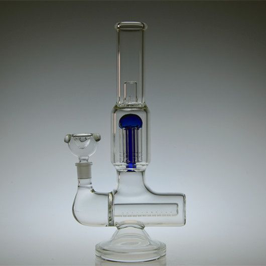 11.8 Sturdy Glass Water Pipes with Diffused Inline Slitted Perc to Fused Tree Perc with Blue