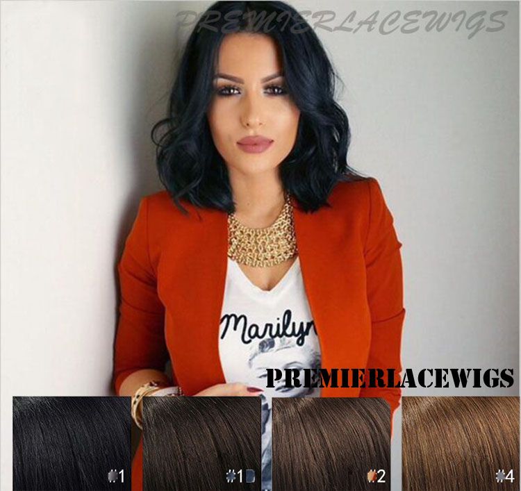 Premierlacewigs Celeb Style Long Bob Beach Wave Virgin Brazilian Human