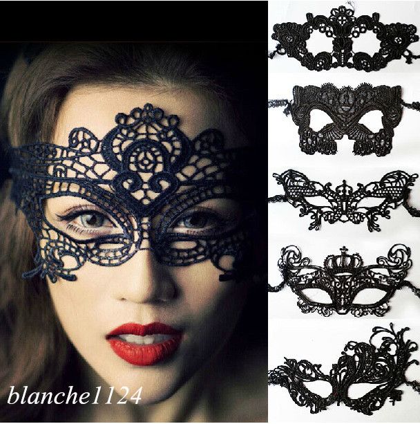 Halloween Sexy Masquerade Masks Black/White Lace Masks Half