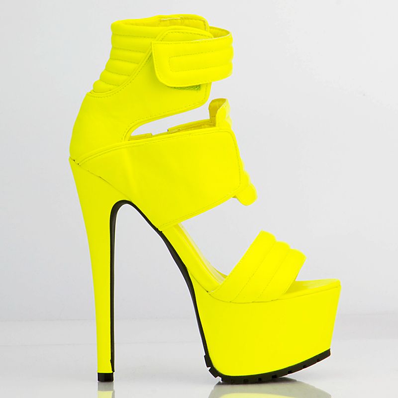 Yellow Sexy Fashion Woman Shoes High Heels Sandals High Platform ...
