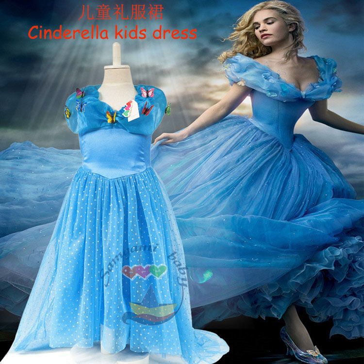 B61 Deluxe Cinderella Princess Costume Fairy Tale Fancy Dress Ball Gown