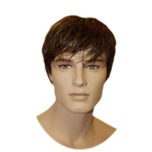 2017 100 Remy Human Hair Mens Full Wig Short Men Wigs Brown Color Rj