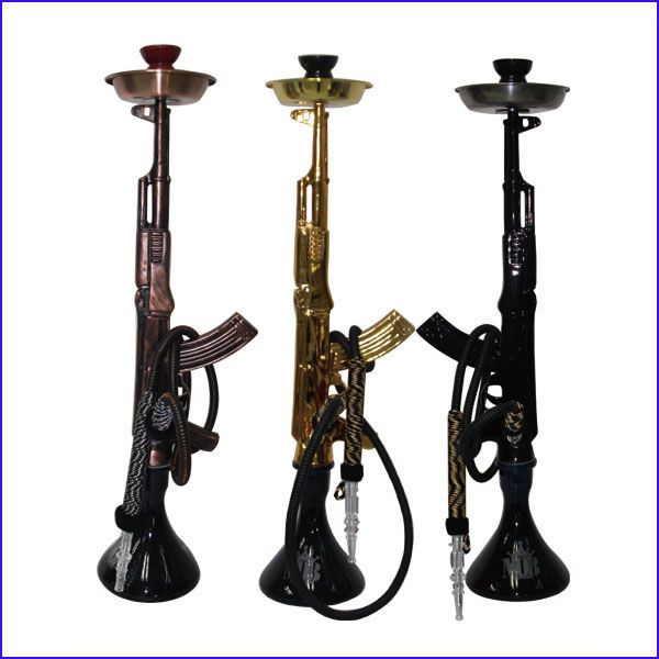 2017 Shisha Ak47 Gun Shape Hookah Ak47 Glass Bong Smoking Device Hookah