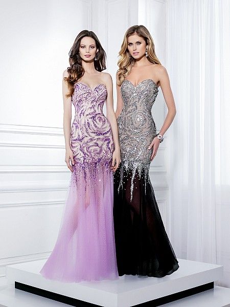 Vintage Sequined Prom Dresses Mermaid Prom Gowns Tulle Women Gowns ...