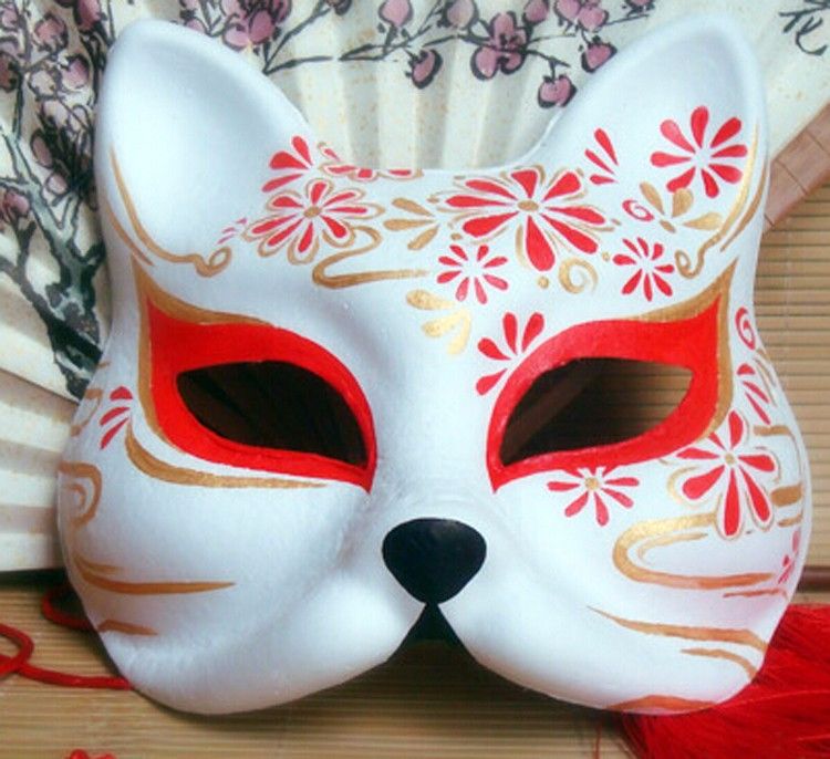 hand painted fox mask endulge japanese animal mask half wholesale christmas merchandise
