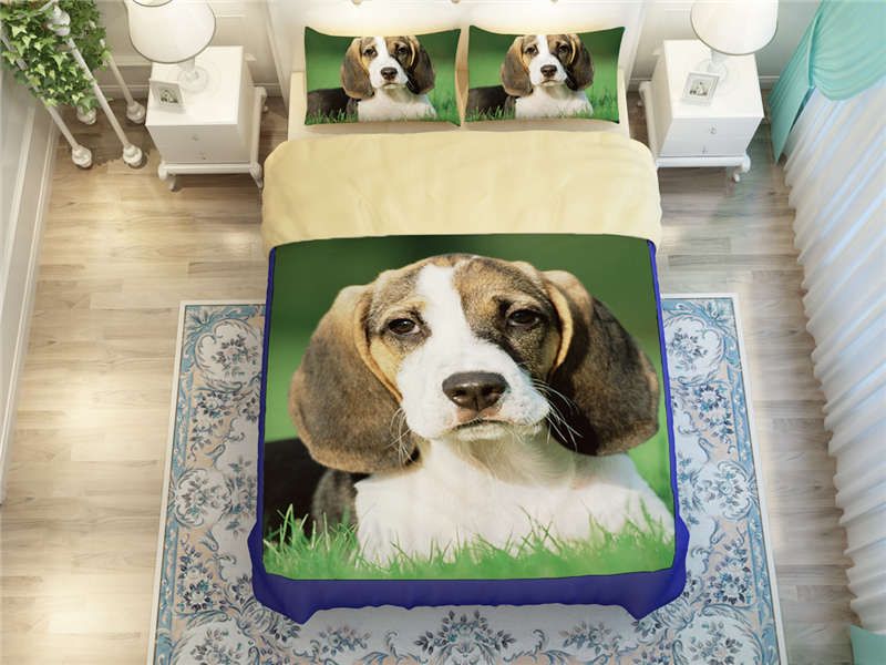 2017 Cute 3d Christmas Beagle Dogs Print Bedding Sets For Boy'S Home