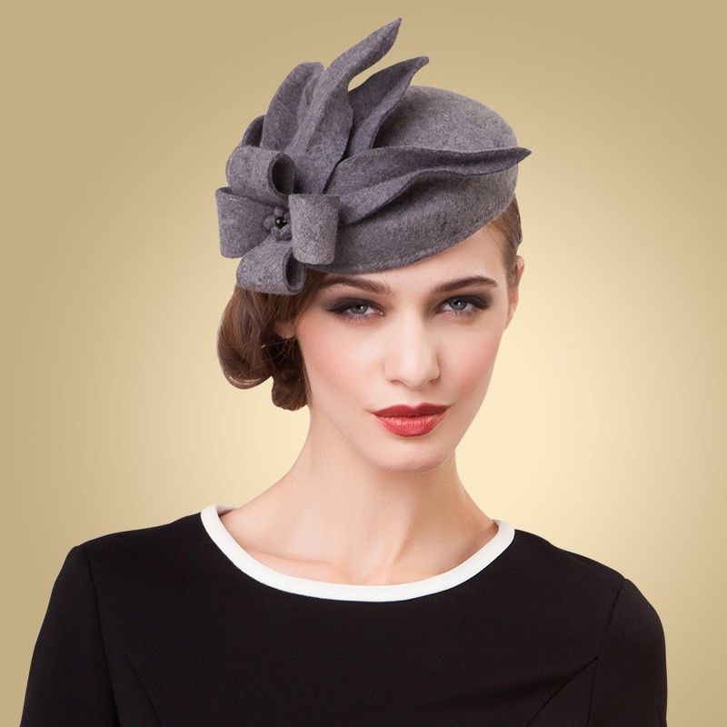 Elegant Grey Formal Occasion Hats Wool High Quality 2015 Winter New
