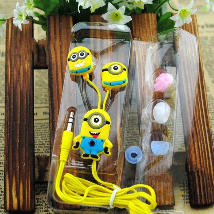 One Pcs 3D Despicable Me Minions Headphone 3.5MM Earphones InEar