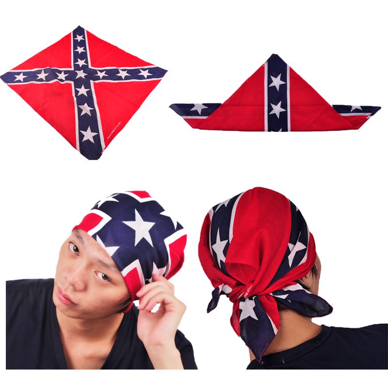 Civil War Flag Print Bandanas 55*55cm Cotton Confederate Rebel Flag