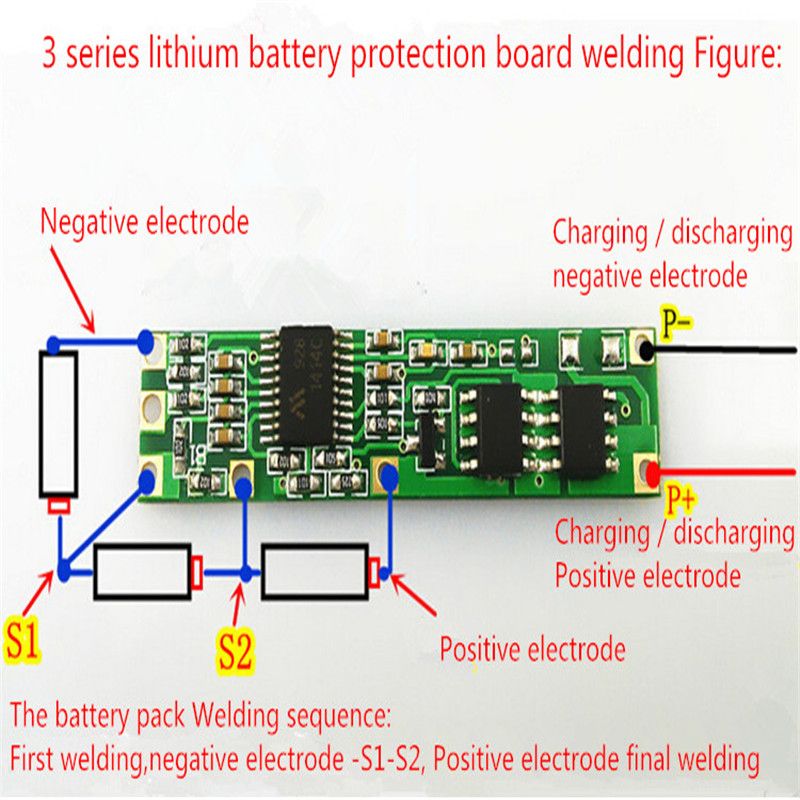 Battery Bms Protection Pcb Board For 3 4 Packs 18650 Li ... solar xtreme light wiring diagram 