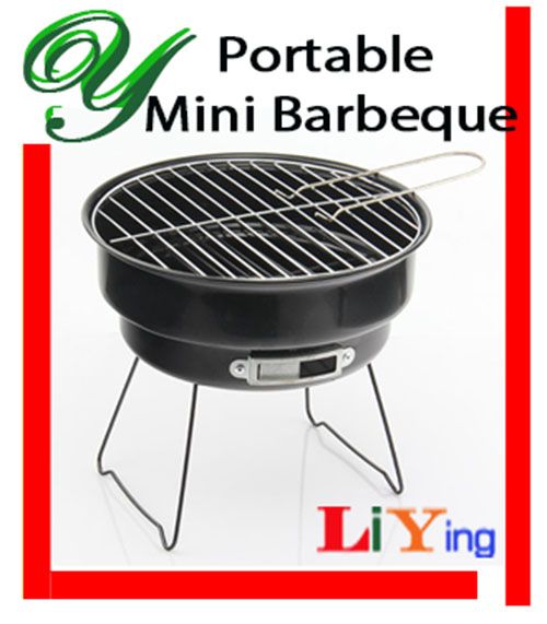 2017 Mini Bbq Grill Charcoal Barbeque Air Vent Bbq Tool Round Steel