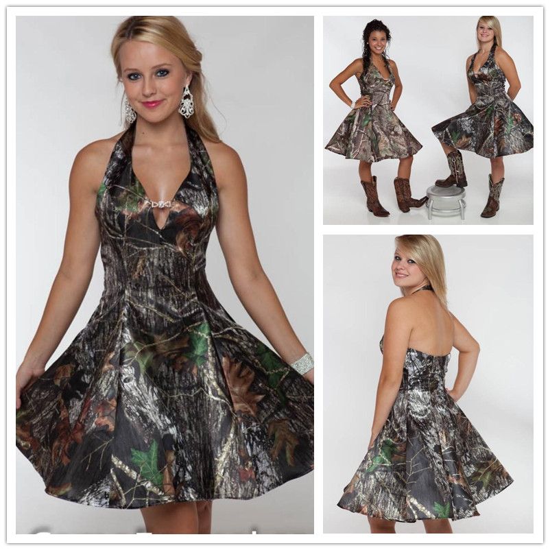 Custom Made Camo Dresses Actual Image Halter