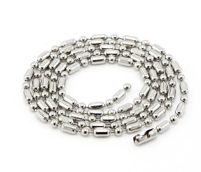 2017 Stainless Steel Oval Bead Ball Chain Necklace 2mm And 2.4mm From