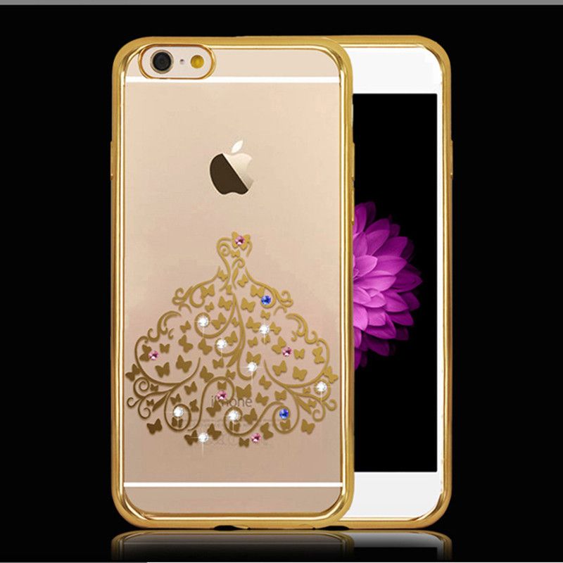 Rose Gold Plating Frame Clear TPU Case For IPhone 6 6S Plus Soft Back