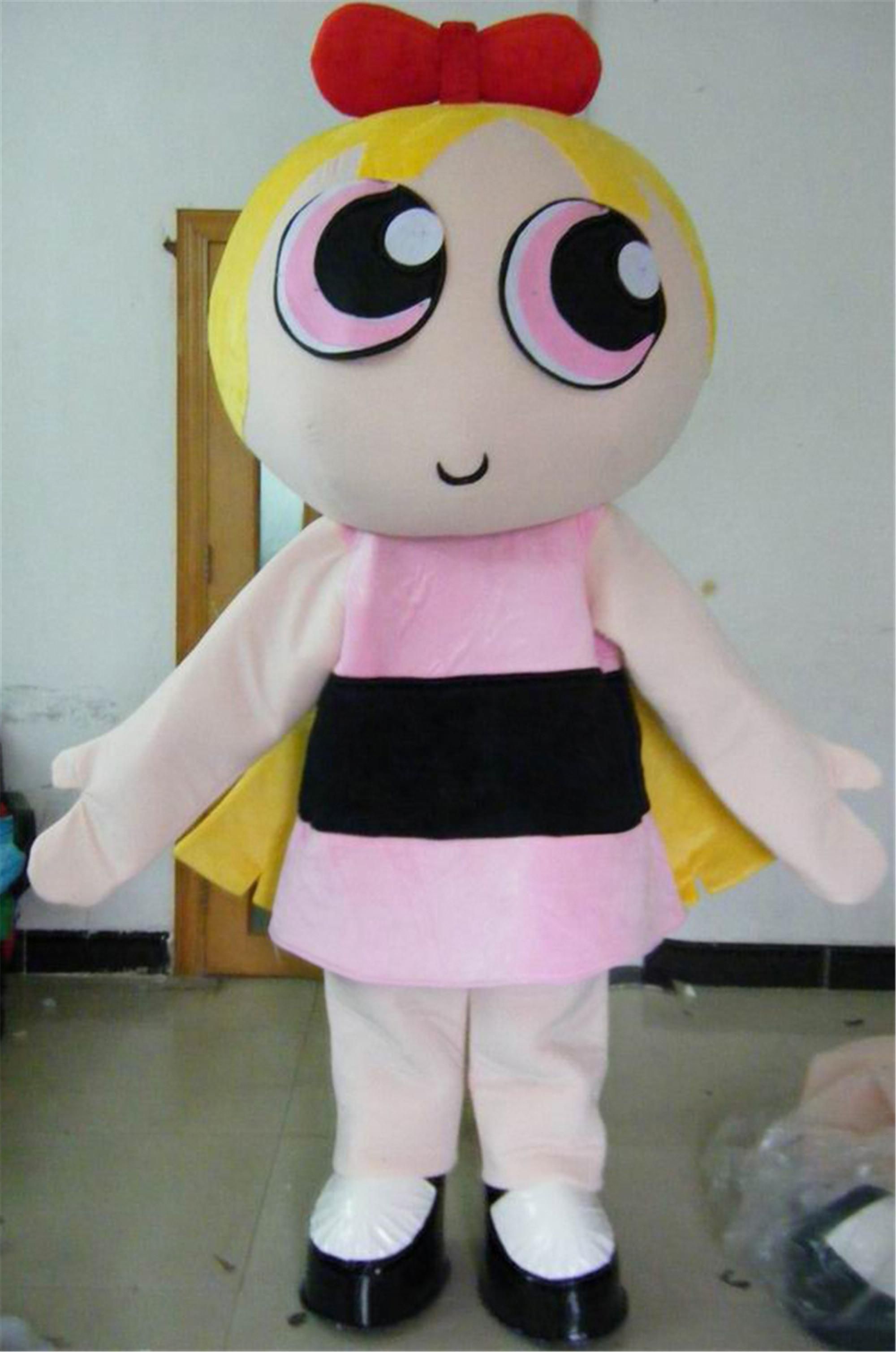 Cute Adult The Yellow Powerpuff Girls Mascot Costume For Adult To Wear