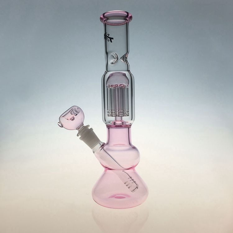 2017 Topoo Beautiful Glass Bong Bubbler Bongs With 8 Arm Tree Perc 29cm