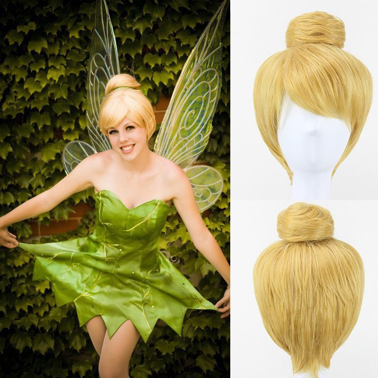 Tinkerbell Hair Wig Short Bloned Cosplay Costume Heat Resistant Wig Wig