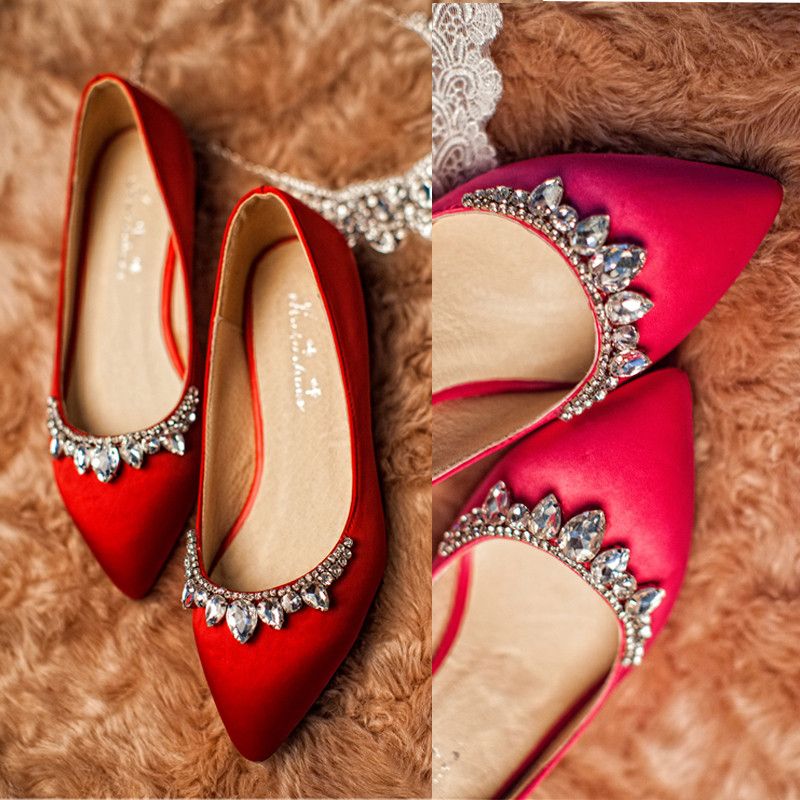 Elegant Rhinestone Bridal Wedding Shoes Low Heel 3 Heels Crystal Bling
