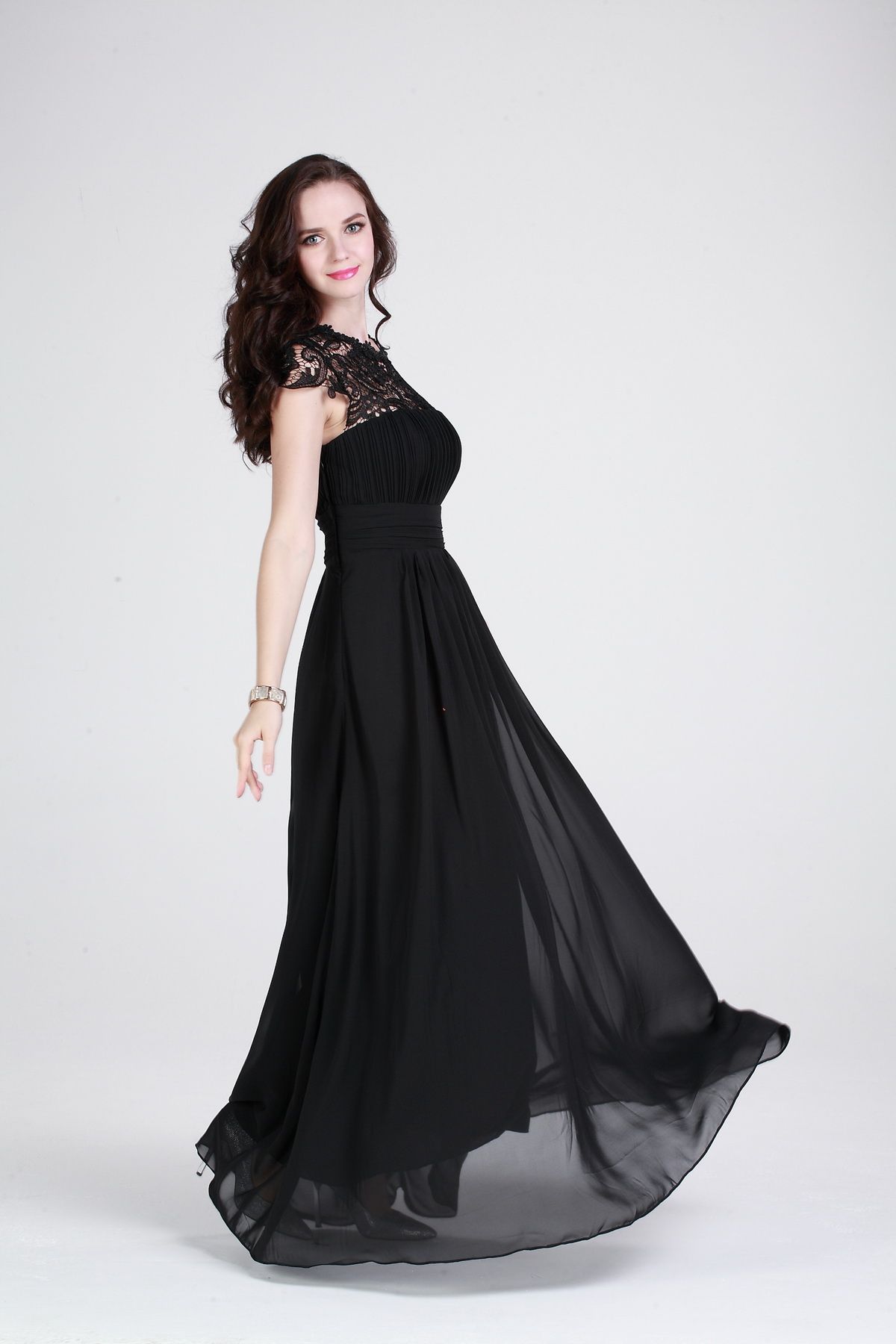 black chiffon robe