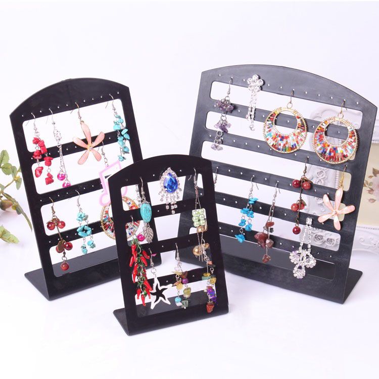 2017 Black Transparent Plastic Earring Display Stand Earring Holder