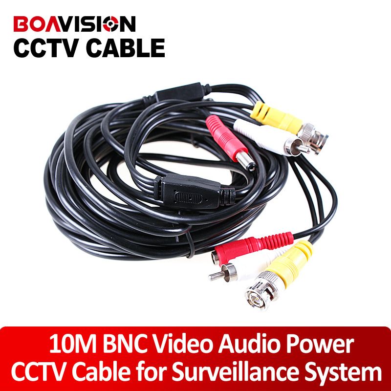 2017 10m 33ft Audio Video Power Camera Extension Cable Bnc Rca For Cctv