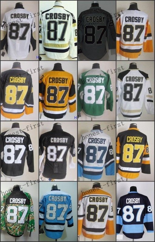 2017 87 Sidney Crosby White Hockey Jerseys Ice Winter Home Away Jersey